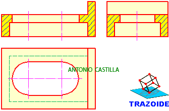 corte por el plano de simetr&iacute;a 